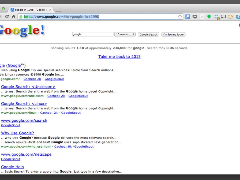 Google in 1998
